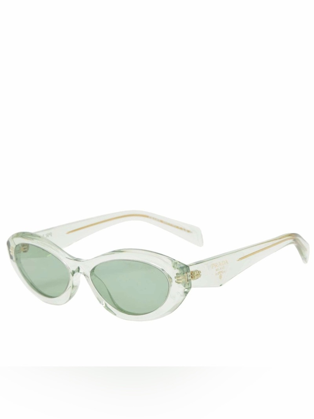 Prada SYMBOLE 26ZS mint green transparent geometric sunglasses